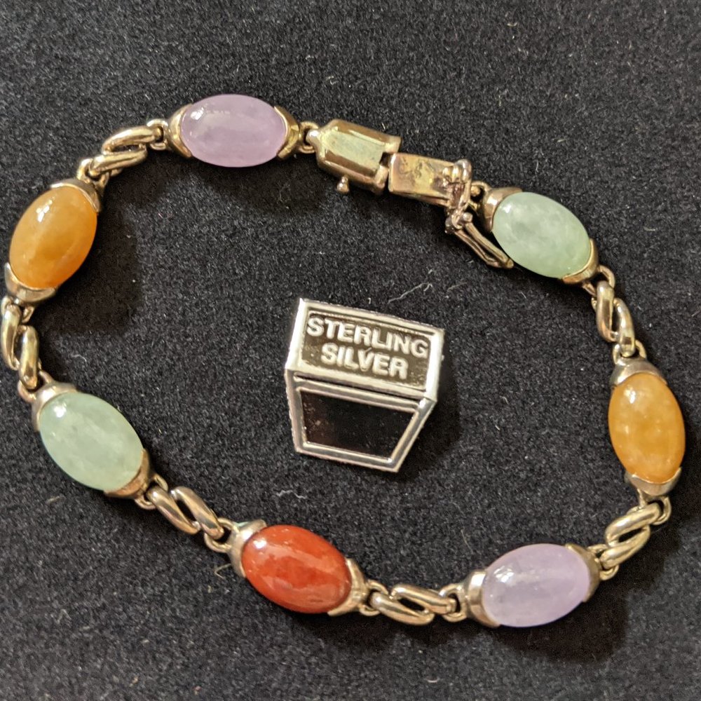 Sterling silver gemstone bracelet